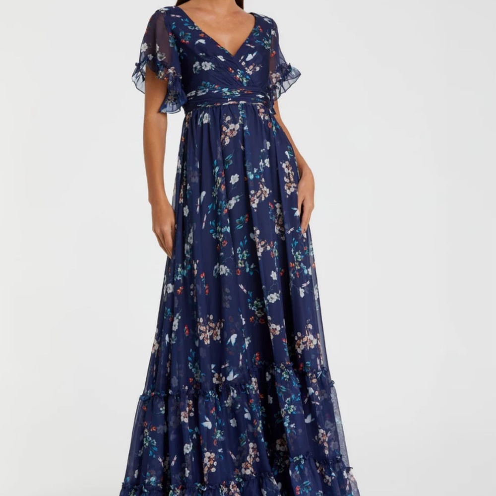 Mac Duggal Flounce Sleeve Floral Maxi [6]